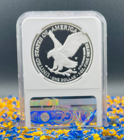 Proof 2023 (W) $1 American Silver Eagle NGC PF70 First Releases Congratulations Set West Point Star Gold Star Label Mint Condition (1 of 433)