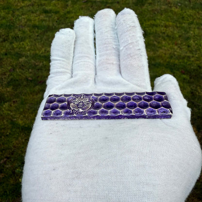 'Lavender Honey Bar' 3.54 oz .999 Fine Silver Bar, Hand Crafted by St Bee's in England, Lavender Purple Colorized Finish, Includes Wood Treasure Chest, COA, Mint Condition, Limited Edition