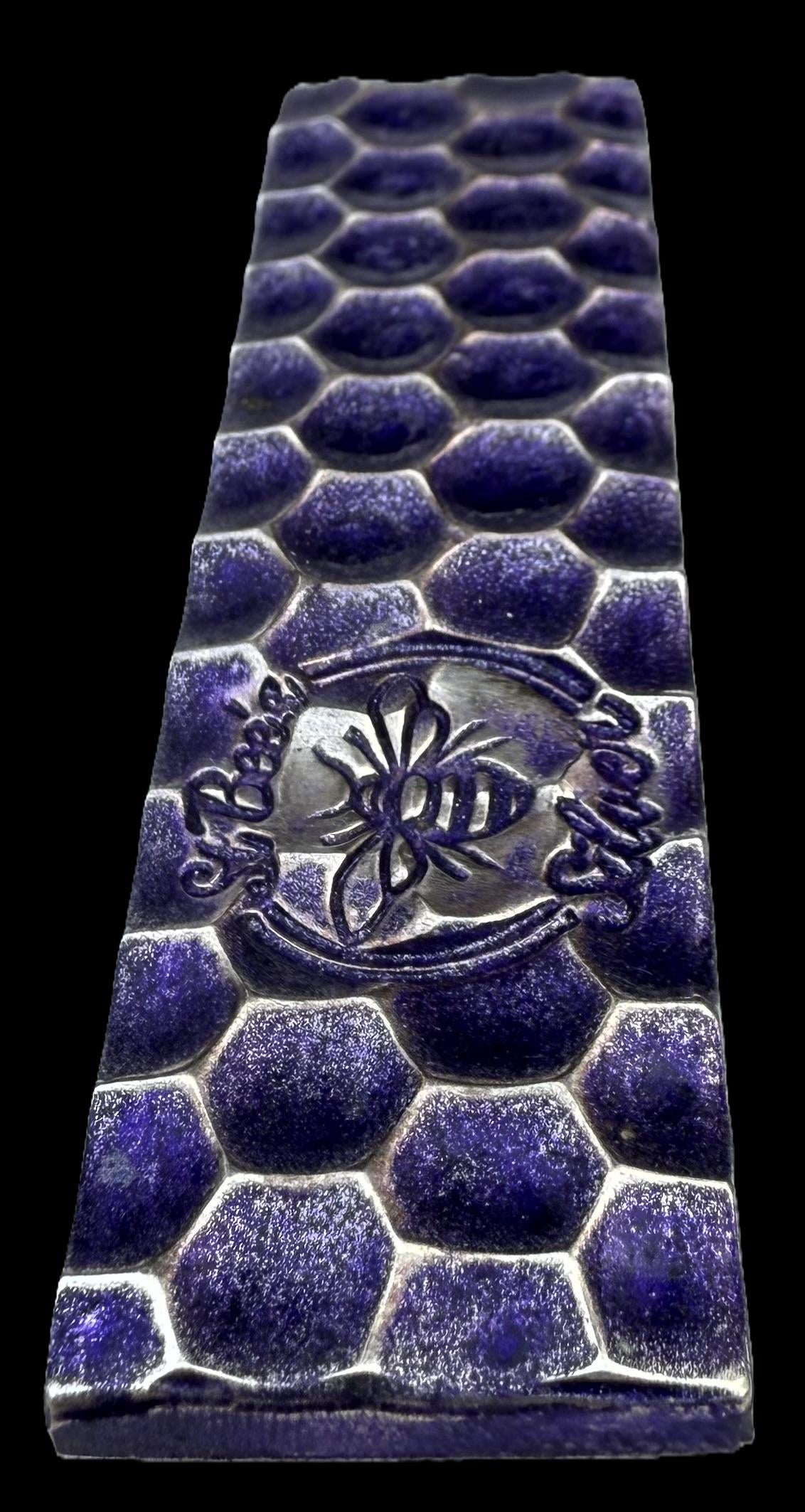 'Lavender Honey Bar' 3.54 oz .999 Fine Silver Bar, Hand Crafted by St Bee's in England, Lavender Purple Colorized Finish, Includes Wood Treasure Chest, COA, Mint Condition, Limited Edition