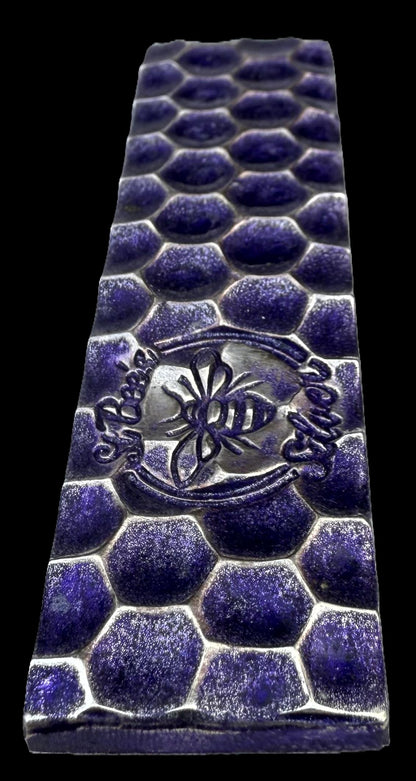 'Lavender Honey Bar' 3.54 oz .999 Fine Silver Bar, Hand Crafted by St Bee's in England, Lavender Purple Colorized Finish, Includes Wood Treasure Chest, COA, Mint Condition, Limited Edition