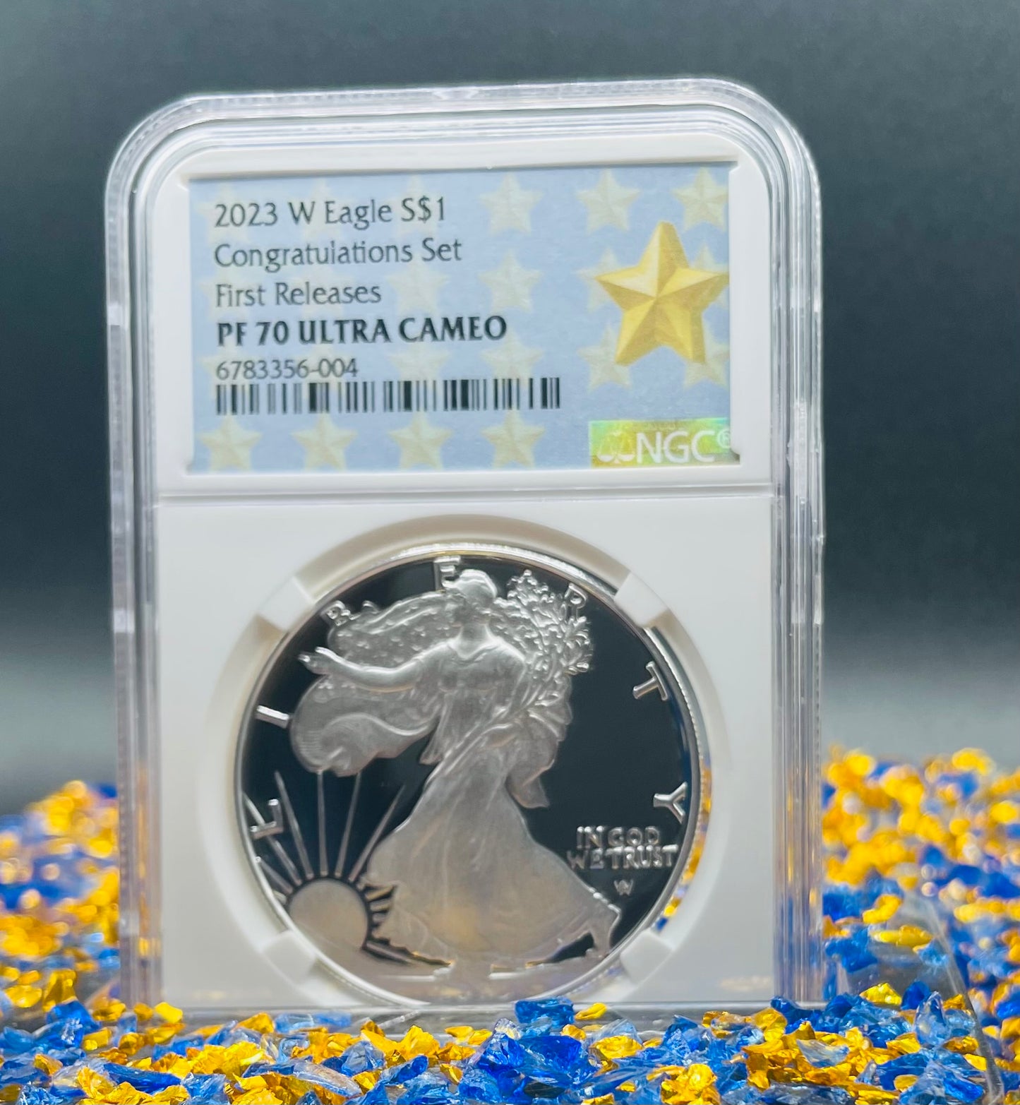 Proof 2023 (W) $1 American Silver Eagle NGC PF70 First Releases Congratulations Set West Point Star Gold Star Label Mint Condition (1 of 433)