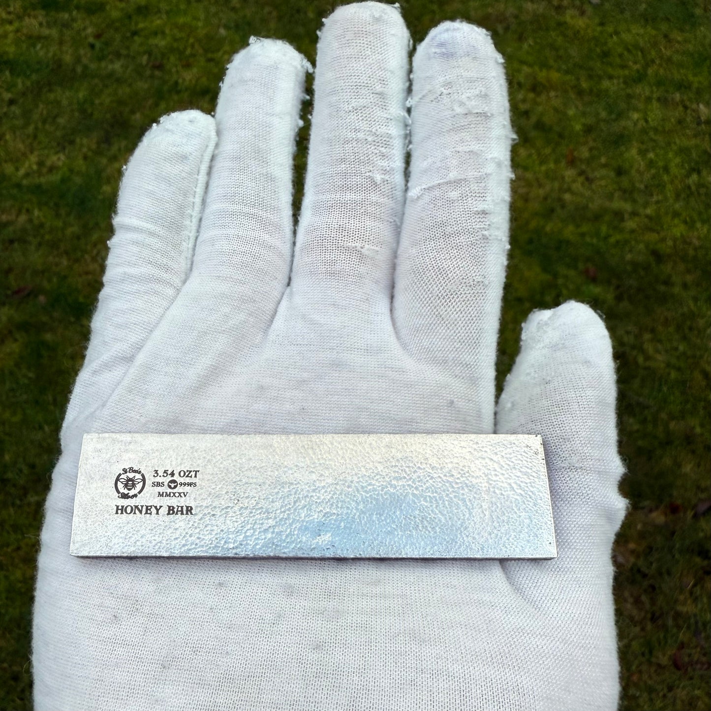 'Lavender Honey Bar' 3.54 oz .999 Fine Silver Bar, Hand Crafted by St Bee's in England, Lavender Purple Colorized Finish, Includes Wood Treasure Chest, COA, Mint Condition, Limited Edition