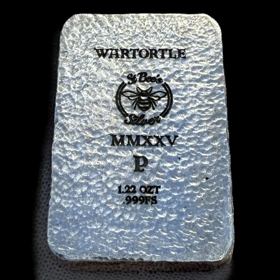 'Pokémon Wartortle Bar' 1.22 oz .999 Fine Silver Bar, Hand Crafted by St Bee's in England, Shiny Finish, Includes Wood Treasure Chest, COA, Mint Condition (Prototype)