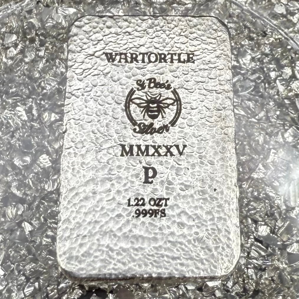 'Pokémon Wartortle Bar' 1.22 oz .999 Fine Silver Bar, Hand Crafted by St Bee's in England, Shiny Finish, Includes Wood Treasure Chest, COA, Mint Condition (Prototype)
