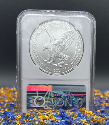 2023 (W) $1 American Silver Eagle NGC MS70 FR West Point Gold Star Label (Rare 1 of 1,510)