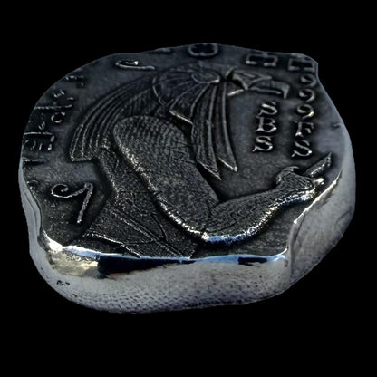 'Egyptian series Osiris' 1 oz .999 Pure Silver Nugget Hand Crafted by St Bee's in England, Satin Finish, Includes Wooden Box & COA, Mint Condition Limited Edition