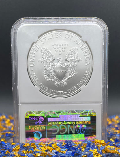 2014 (W) $1 American Silver Eagle NGC MS70 West Point Gold Star Label Mint Condition (Rare 1 of 18,292)