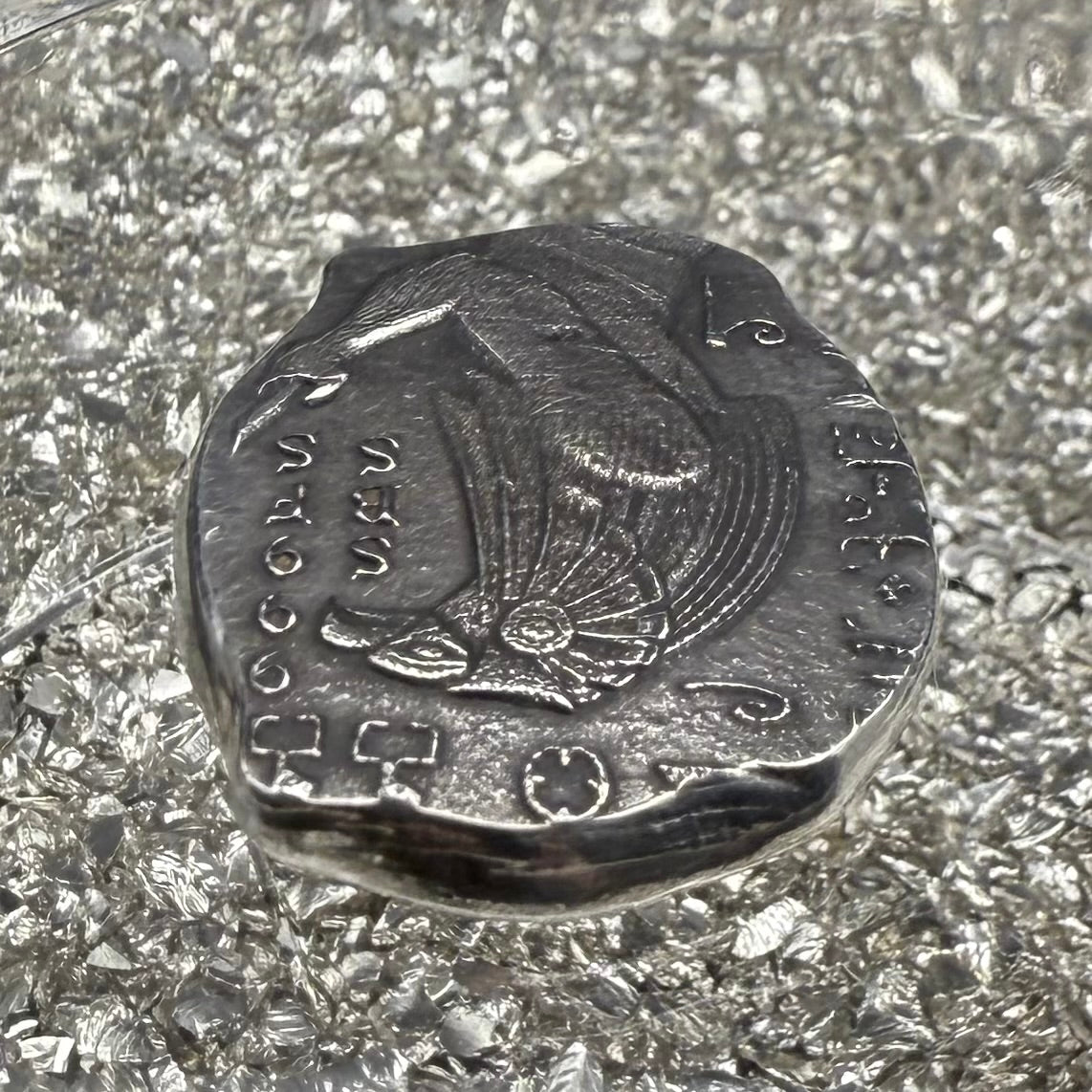 'Egyptian series Osiris' 1 oz .999 Pure Silver Nugget Hand Crafted by St Bee's in England, Satin Finish, Includes Wooden Box & COA, Mint Condition Limited Edition