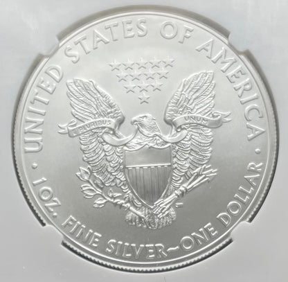 2014 (W) $1 American Silver Eagle NGC MS70 West Point Gold Star Label (Rare 1 of 18,292)