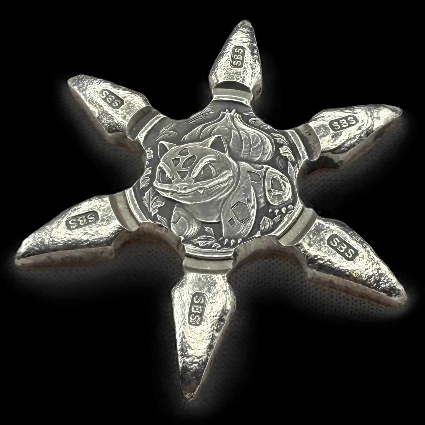 Pokémon 'Bulbasaur Star' 1.09 oz .999 Fine Silver Star Hand Crafted by St Bee's in England, Shiny Finish, Includes Poké Ball & COA, Mint Condition, Limited Edition