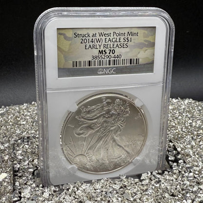 2014 W $1 American Silver Eagle NGC MS70 Early Releases Camouflage Label
