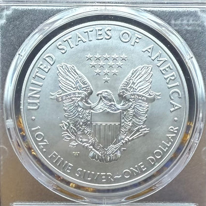 Burnished 2019 (W) $1 American Silver Eagle PCGS SP70 Denver First Strike Silver Foil Label - Rare 1 of 79 Mint!