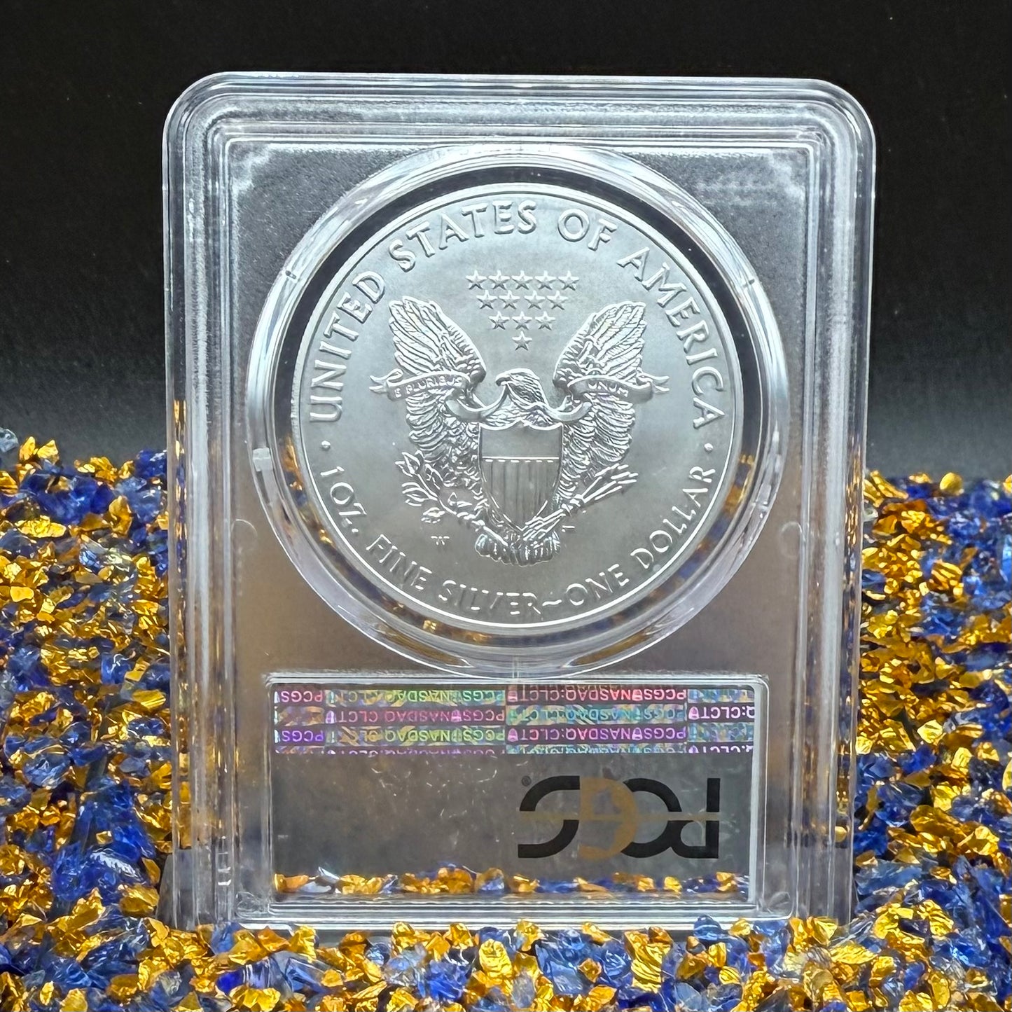 Burnished 2019 (W) $1 American Silver Eagle PCGS SP70 Denver First Strike Silver Foil Label - Rare 1 of 79 Mint!