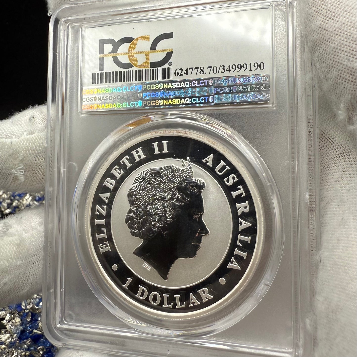 2017 P Silver $1 Australia Silver Dollar PCGS First Strike MS70 Australia Kookaburra - Shark Privy (1 of 358) Mint