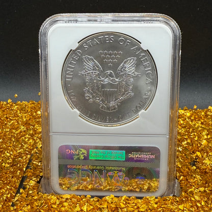 2016 W $1 American Silver Eagle NGC MS70 Mercanti Signed ANA Surfer Label