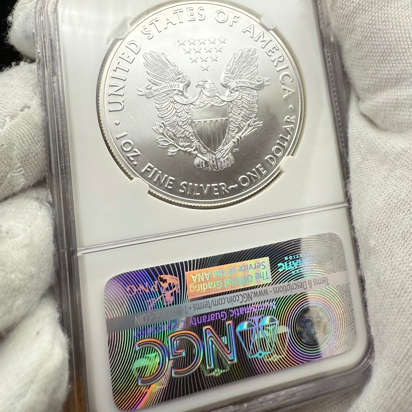 2016 W $1 American Silver Eagle NGC MS70 Mercanti Signed ANA Surfer Label