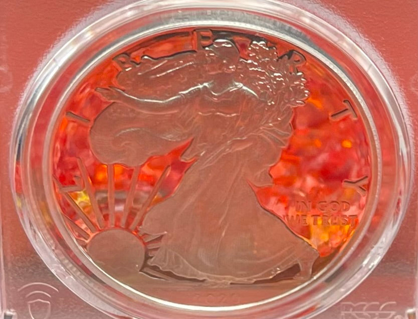 Proof 2020 (S) $1 American Silver Eagle PCGS PR70DCAM FDOI American Flag Label Jim Peed Signed Label Mint Condition (1 of 1,295)