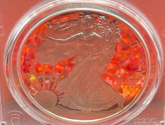 Proof 2020 (S) $1 American Silver Eagle PCGS PR70DCAM FDOI American Flag Label Jim Peed Signed Label Mint Condition (1 of 1,295)