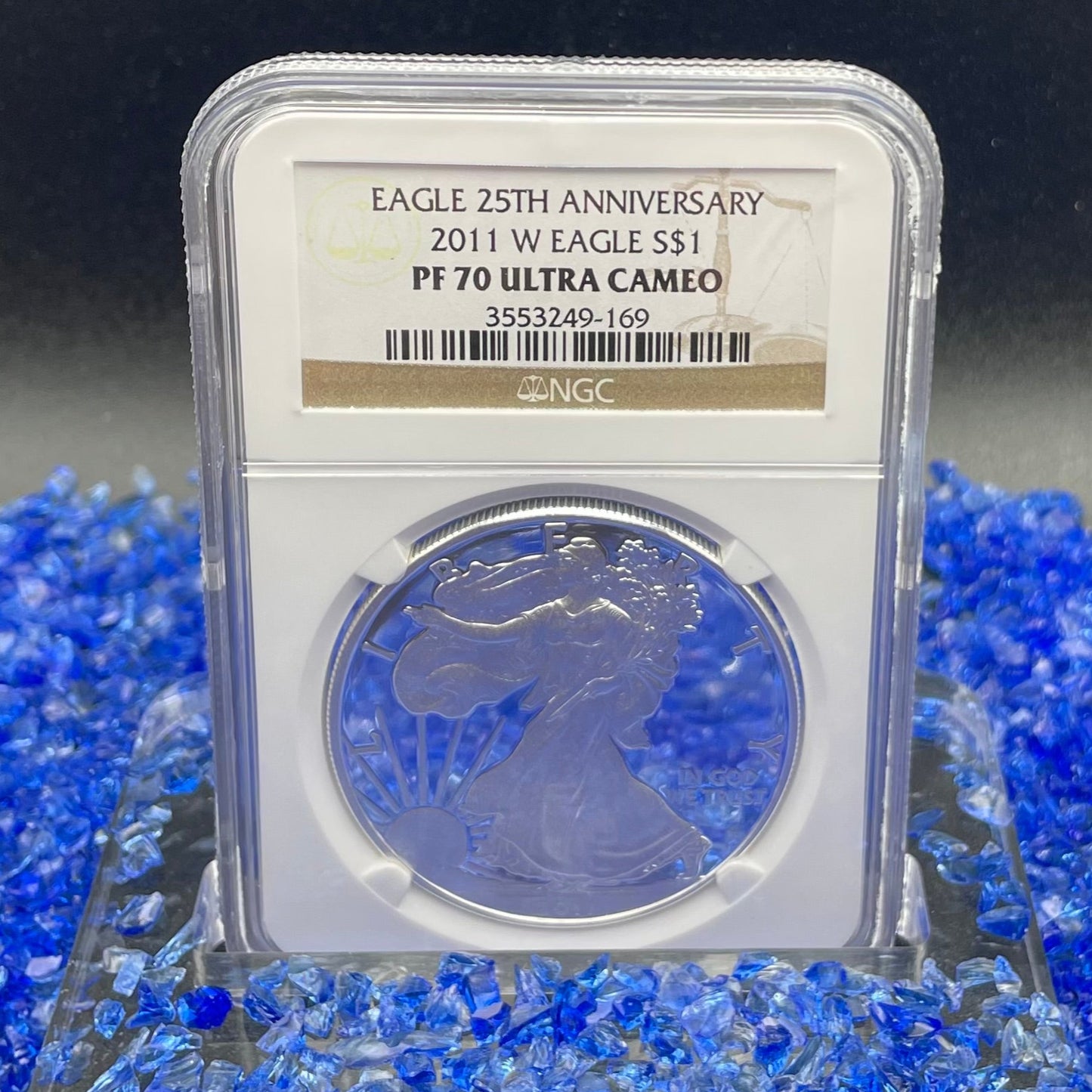 Proof 2011 (W) $1 American Silver Eagle NGC PF70 Brown Label 25th Anniversary ( 1 of 5,562)