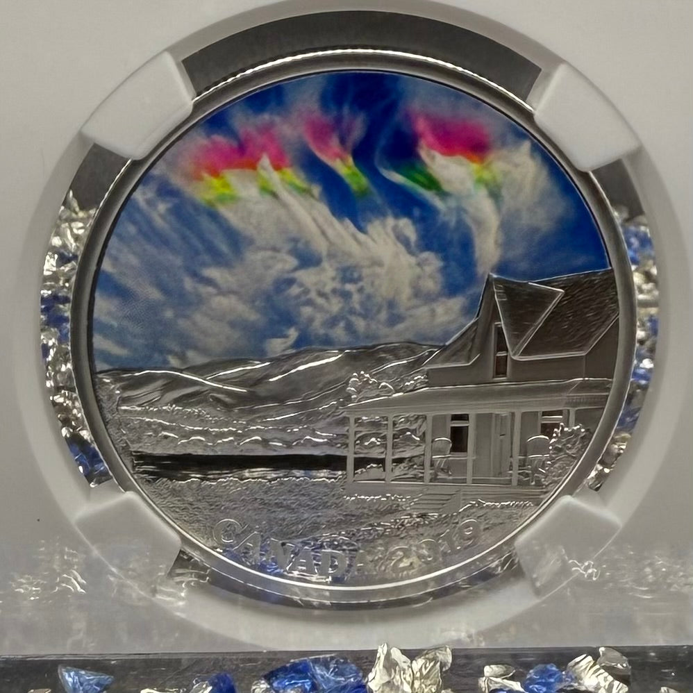 2019 $20 Canada Silver Dollar PCGS PR70DCAM Sky Wonders Fire Rainbow Colorized (1 of 12) Mint!