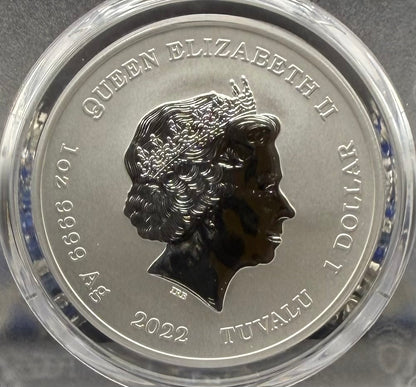 2022-P 1 oz Tuvaluan Silver Dollar $1 PCGS MS70 The Rising Sun - Black Flag (1 of 33) Mint!
