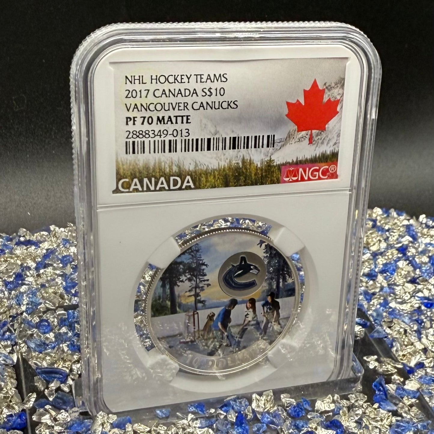 2017 $10 Canada Silver Dollar NGC PF70UC Colorized Matte Vancouver Canucks NHL Hockey Team (1 of 2) Mint!