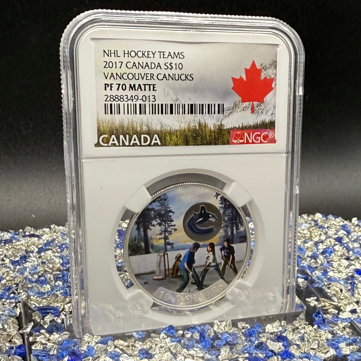 2017 $10 Canada Silver Dollar NGC PF70UC Colorized Matte Vancouver Canucks NHL Hockey Team (1 of 2) Mint!