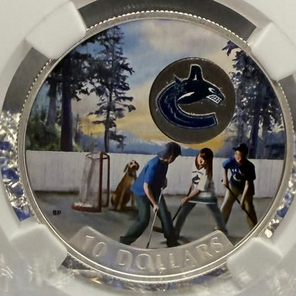 2017 $10 Canada Silver Dollar NGC PF70UC Colorized Matte Vancouver Canucks NHL Hockey Team (1 of 2) Mint!