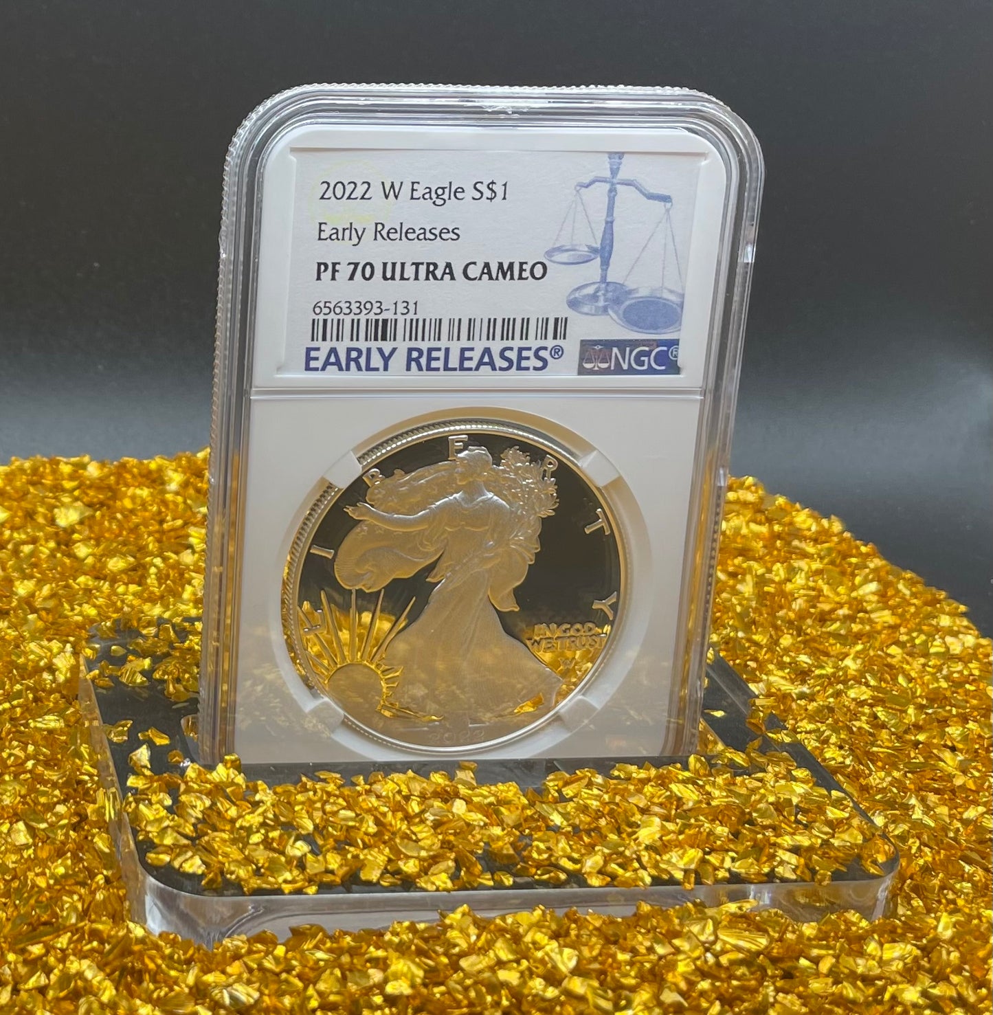 Proof 2022 (W) $1 American Silver Eagle NGC PF70 Early Releases Modern Blue Label Mint Condition (1 of 4,817)