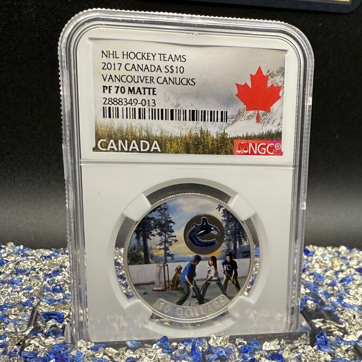 2017 $10 Canada Silver Dollar NGC PF70UC Colorized Matte Vancouver Canucks NHL Hockey Team (1 of 2) Mint!