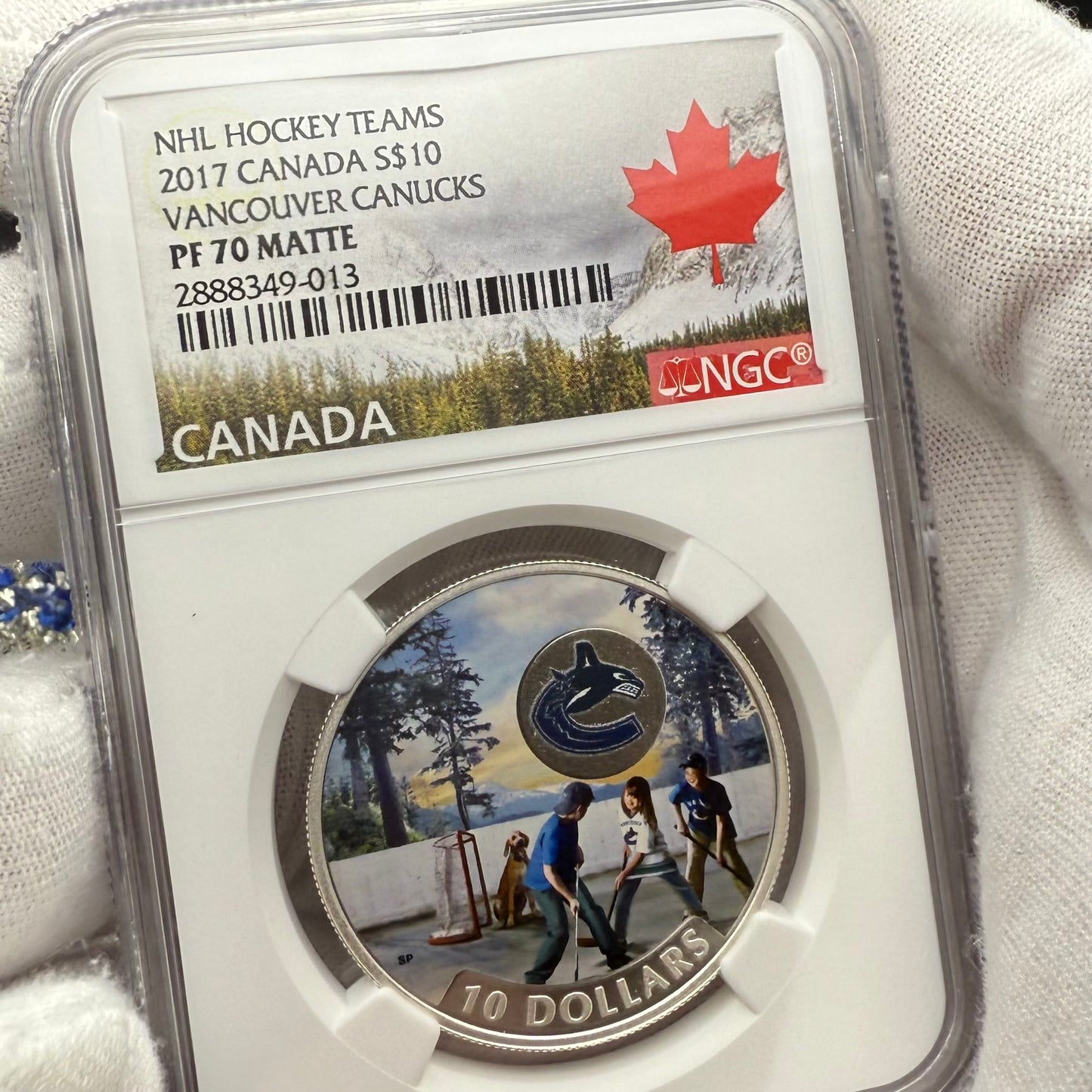 2017 $10 Canada Silver Dollar NGC PF70UC Colorized Matte Vancouver Canucks NHL Hockey Team (1 of 2) Mint!