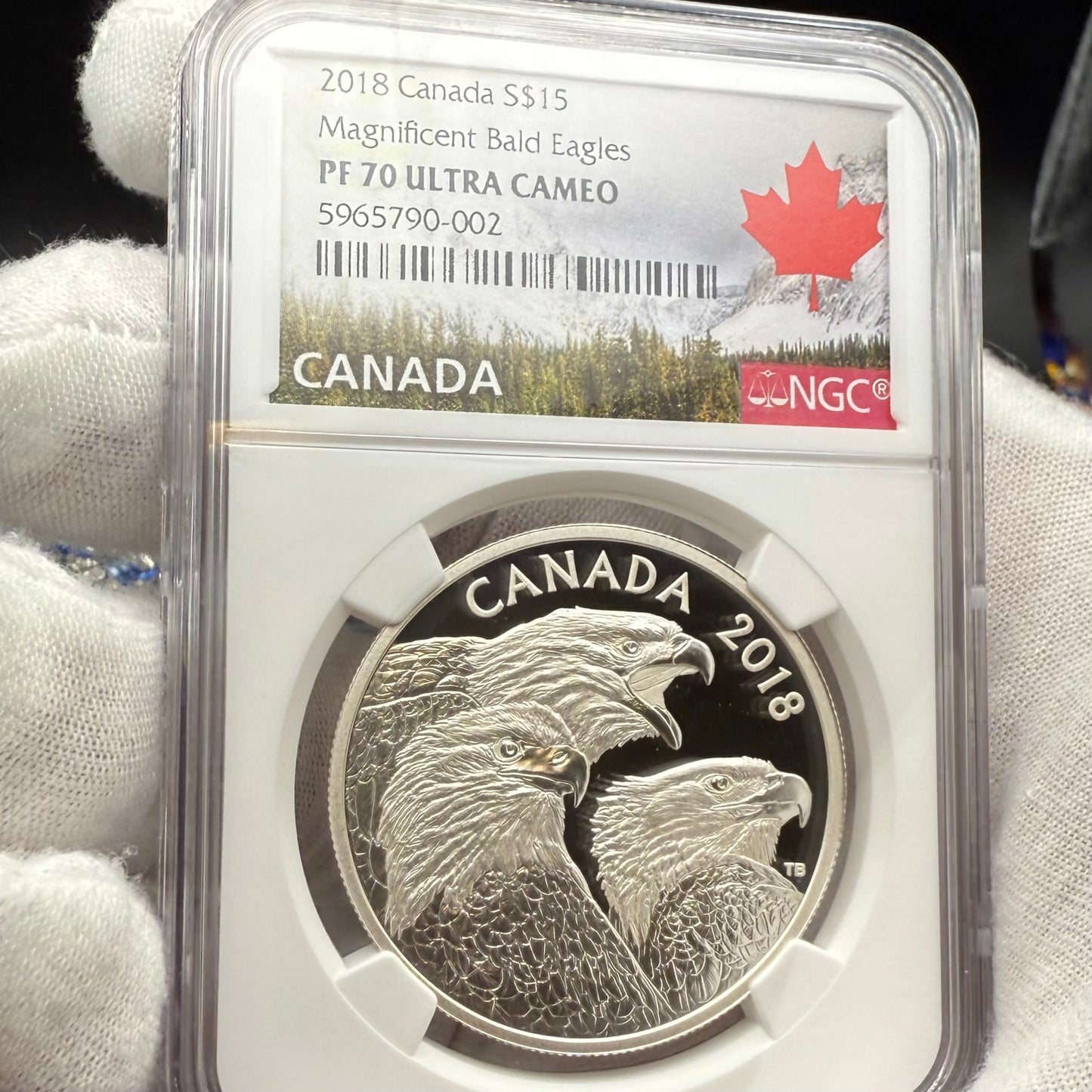 2018 $15 Canada Silver Dollar NGC PF70UC Magnificent Bald Eagles Spotless (1 of 6) Mint!
