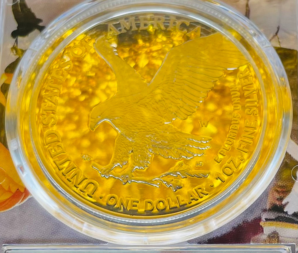 Proof 2023 (W) $1 American Silver Eagle PCGS PR70DCAM West Point Fighter Jet Label Congratulations Set Mint Condition (1 of 24)