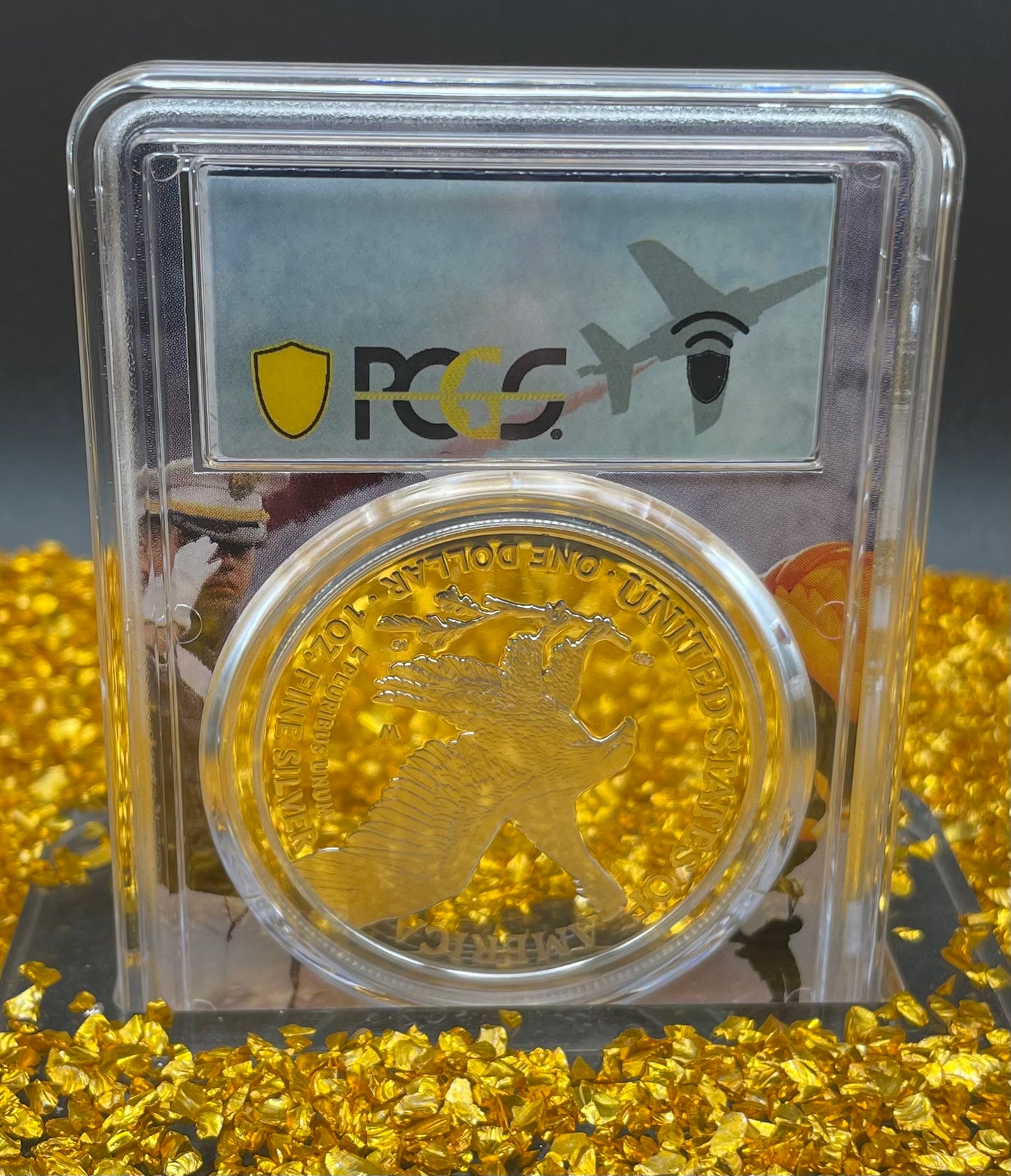 Proof 2023 (W) $1 American Silver Eagle PCGS PR70DCAM West Point Fighter Jet Label Congratulations Set Mint Condition (1 of 24)