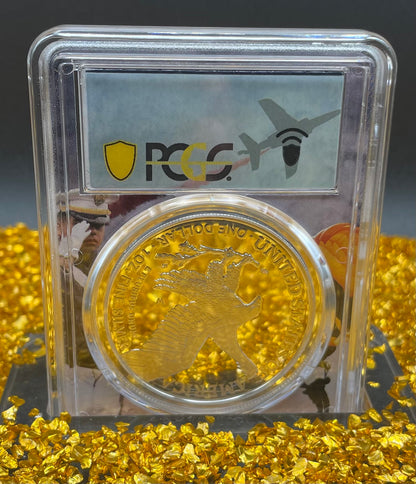 Proof 2023 (W) $1 American Silver Eagle PCGS PR70DCAM West Point Fighter Jet Label Congratulations Set Mint Condition (1 of 24)