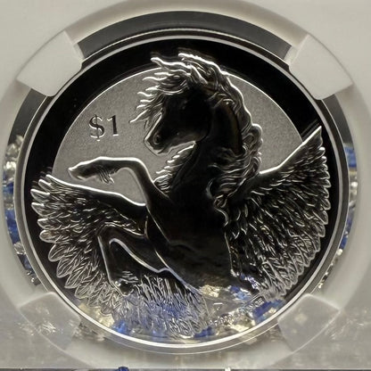 2018 British Virgin Islands Silver Dollar $1 NGC Early Releases PF70UC Pegasus (1 of 130) Mint!
