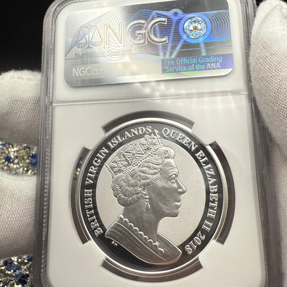 2018 British Virgin Islands Silver Dollar $1 NGC Early Releases PF70UC Pegasus (1 of 130) Mint!