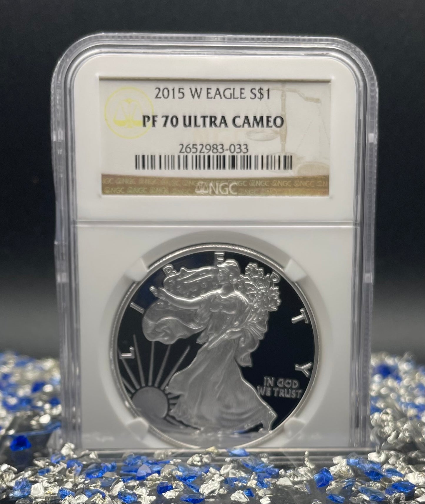 Proof 2015 (W) $1 American Silver Eagle NGC PF70 Classic Brown Label Mint Condition ( 1 of 9,548)