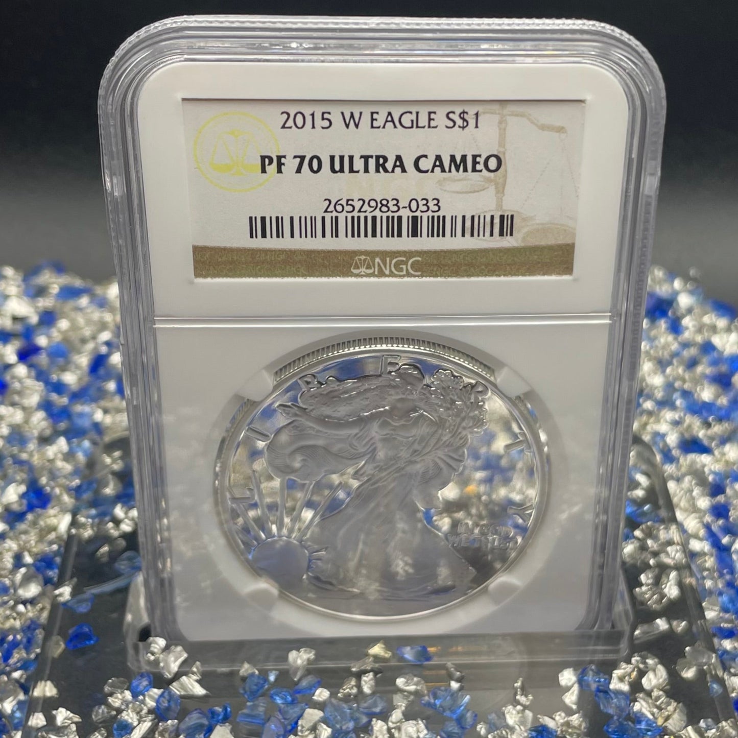 Proof 2015 (W) $1 American Silver Eagle NGC PF70 Classic Brown Label Mint Condition ( 1 of 9,548)