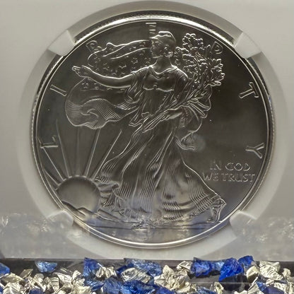Burnished 2017 (W) $1 American Silver Eagle NGC MS70 FDOI Classic Blue Label Mint!