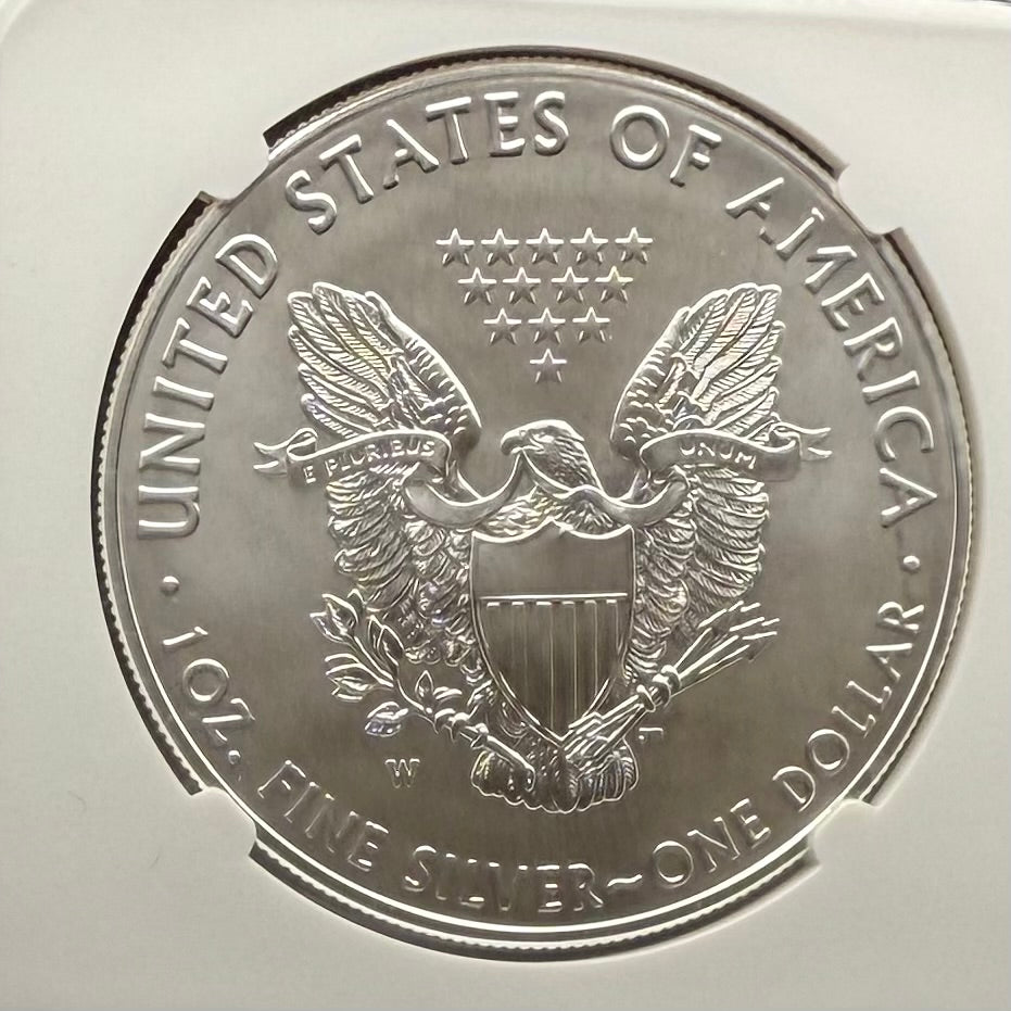 Burnished 2017 (W) $1 American Silver Eagle NGC MS70 FDOI Classic Blue Label Mint!