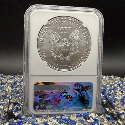 Burnished 2017 (W) $1 American Silver Eagle NGC MS70 FDOI Classic Blue Label Mint!