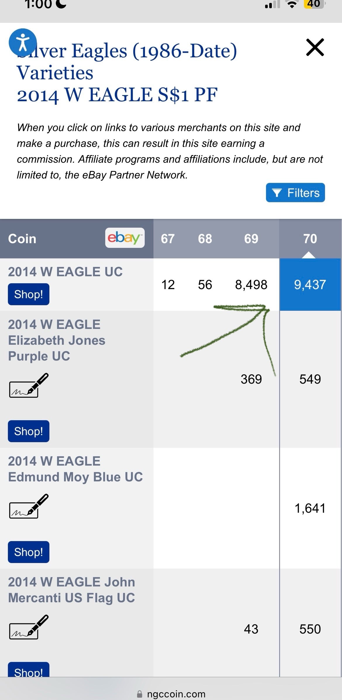 Proof 2014 (W) $1 American Silver Eagle NGC PF70 Eagle Label New Holder (1 of 9,437)