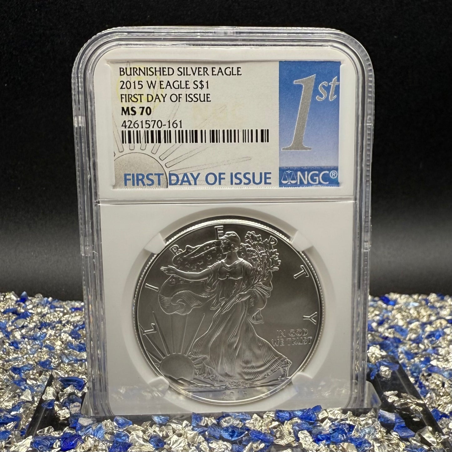 Burnished 2015 (W) $1 American Silver Eagle NGC MS70 FDOI Classic Blue Label Mint!