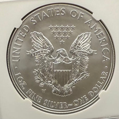 Burnished 2015 (W) $1 American Silver Eagle NGC MS70 FDOI Classic Blue Label Mint!