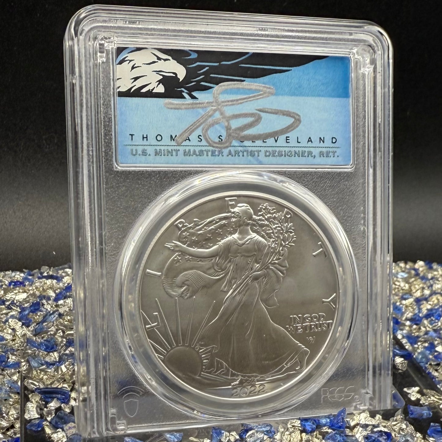 2022 $1 American Silver Eagle PCGS MS70 FDOI Thomas Cleveland Signed Rare 1 of 420 Mint