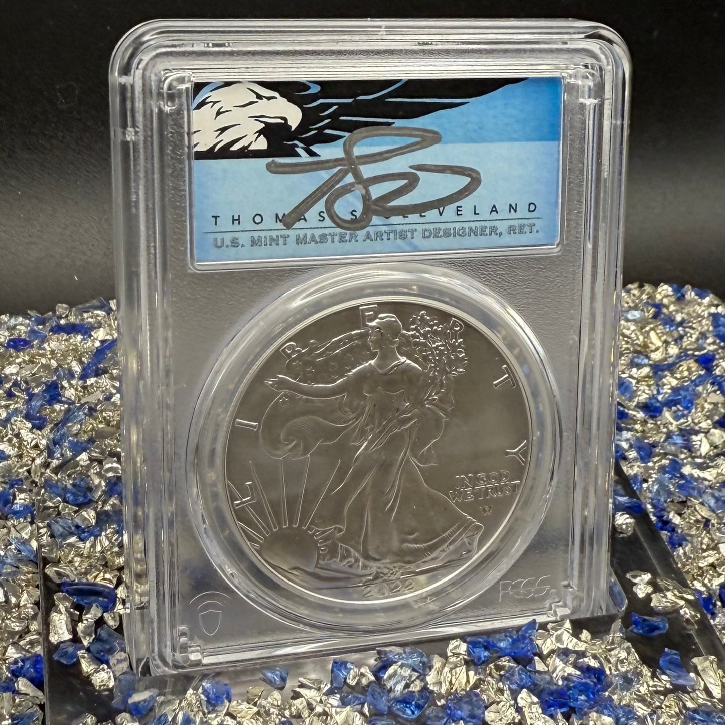 2022 $1 American Silver Eagle PCGS MS70 FDOI Thomas Cleveland Signed Rare 1 of 420 Mint