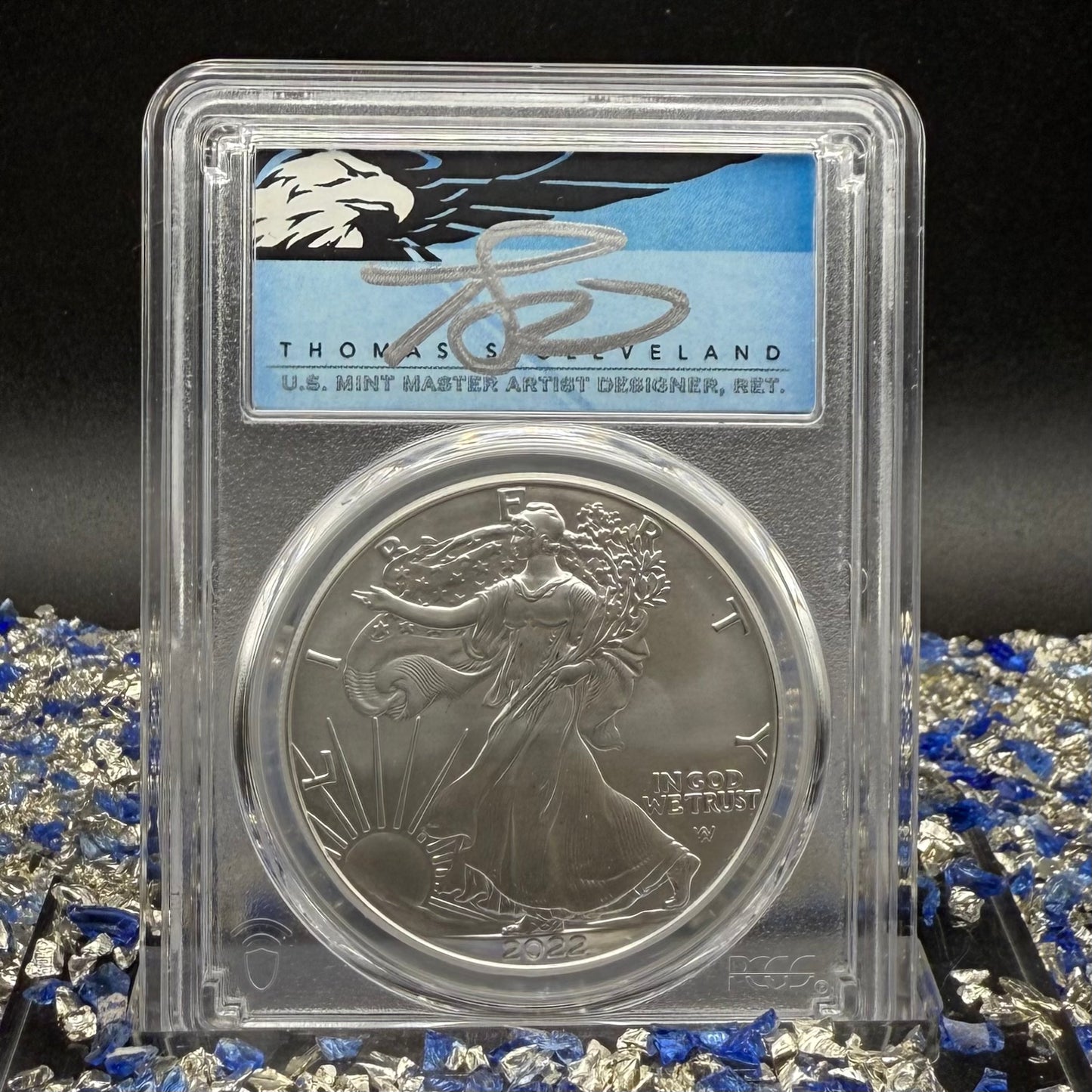 2022 $1 American Silver Eagle PCGS MS70 FDOI Thomas Cleveland Signed Rare 1 of 420 Mint