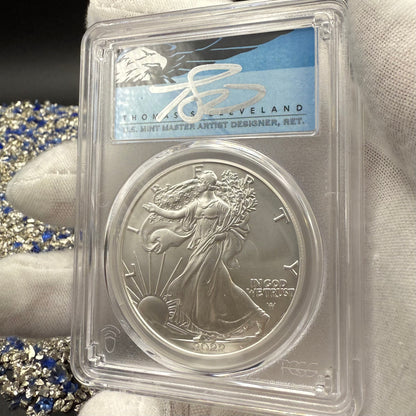 2022 $1 American Silver Eagle PCGS MS70 FDOI Thomas Cleveland Signed Rare 1 of 420 Mint