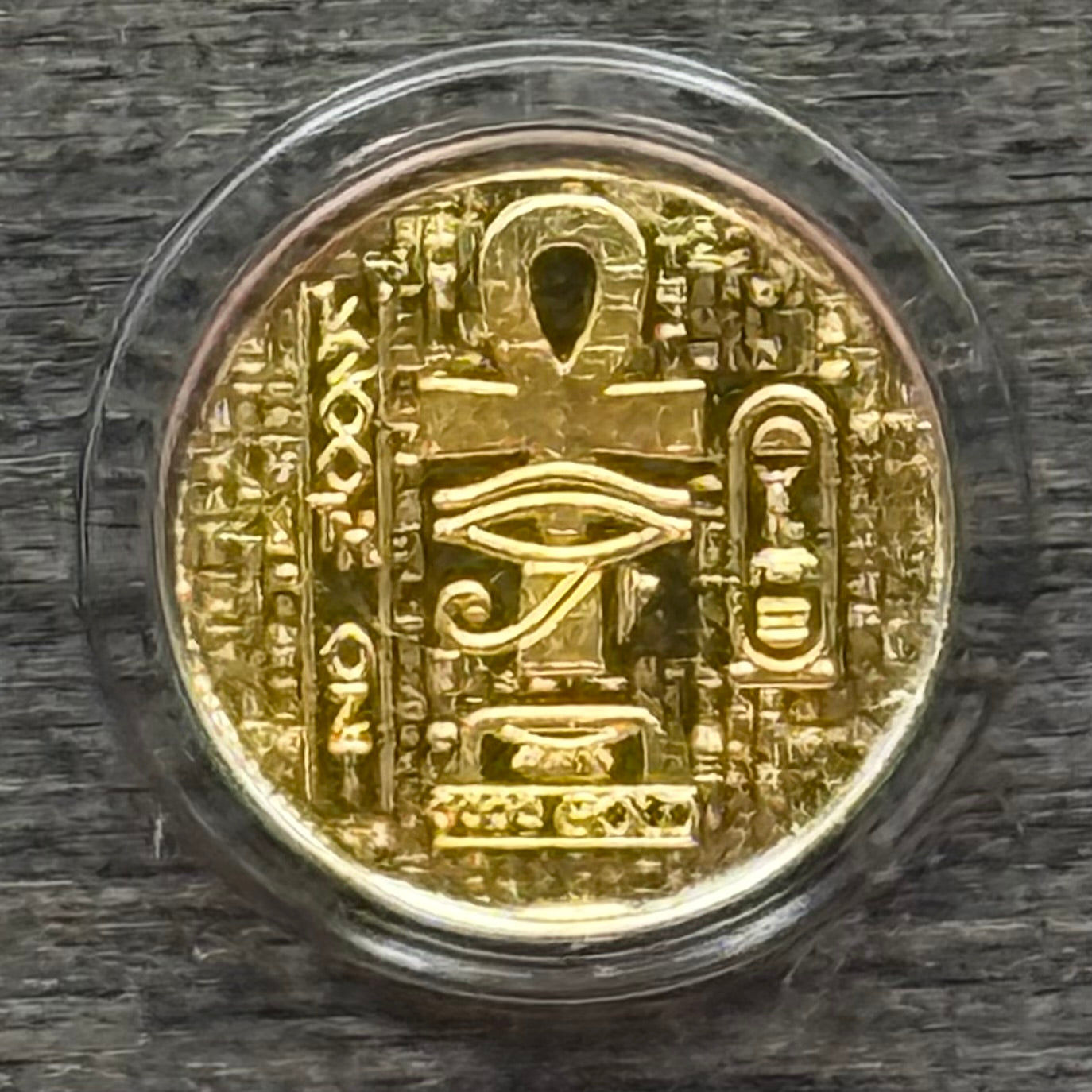 1/200 oz .9999 Fine Gold Bullion Egyptian Scarab by Monarch Precious Metals Proof Like Finish, Capsule & One World Coin